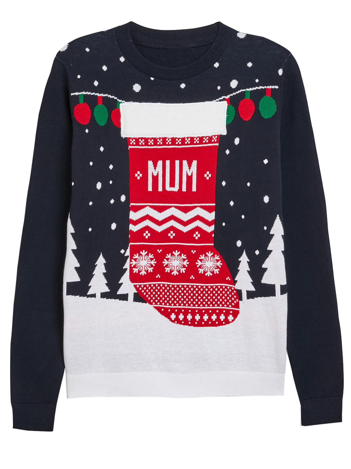 N3XT NAVY Festive Stocking 'Mum' Jumper Size 12 to 22