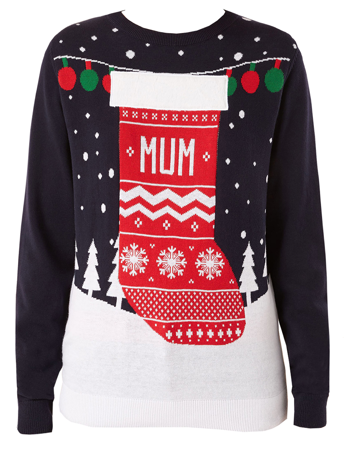 N3XT NAVY Festive Stocking 'Mum' Jumper Size 12 to 22