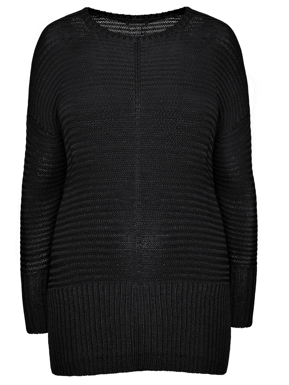 CURVE - - BLACK Ribbed Knitted Jumper - Plus Size 14 to 34/36