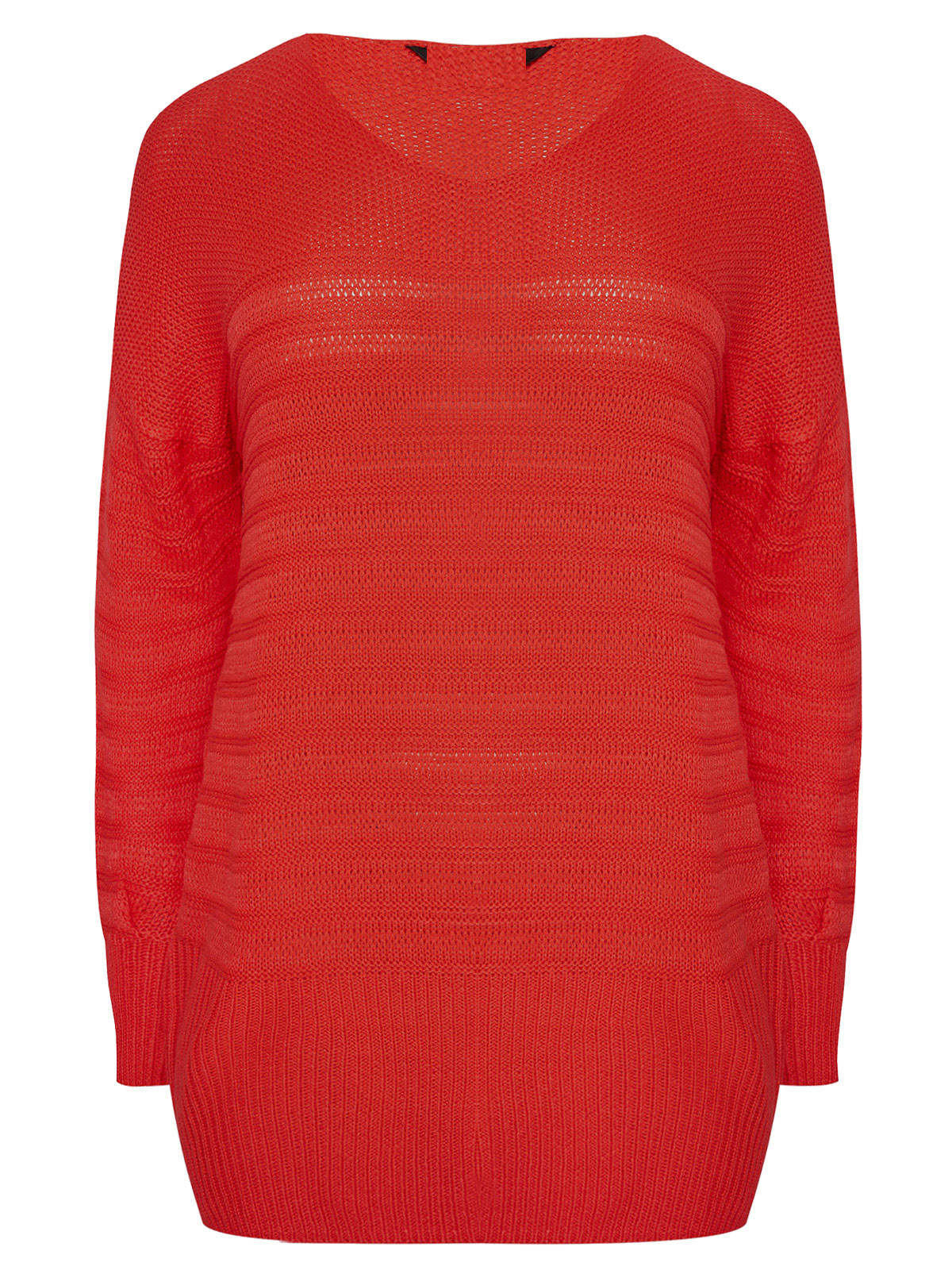 CURVE - - RED Ripple Stitch Knitted Jumper - Plus Size 16 to 34/36