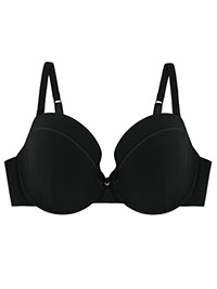 BLACK Origami Lightly Padded Plunge Bra - Size 34 to 36 (B-D)