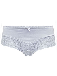 CREAM Lace & Bow Detail Brazilian Knickers - Size 8/10 to 20 (S to XL)