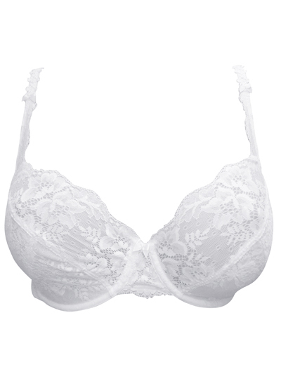 Affinity - - Affinity WHITE Floral Lace Underwired Balcony Bra - Size 34D