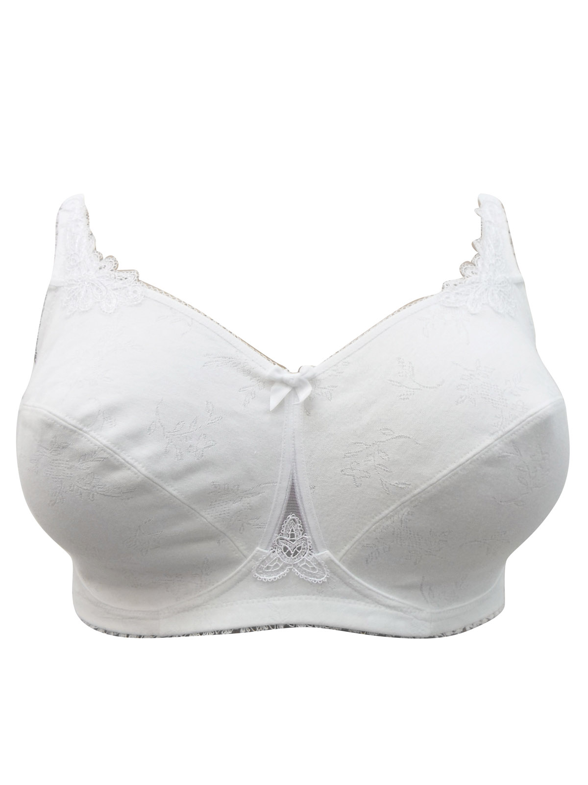 Playtex - - Playtex WHITE Wireless Embroidered Straps Full Cup Bra ...