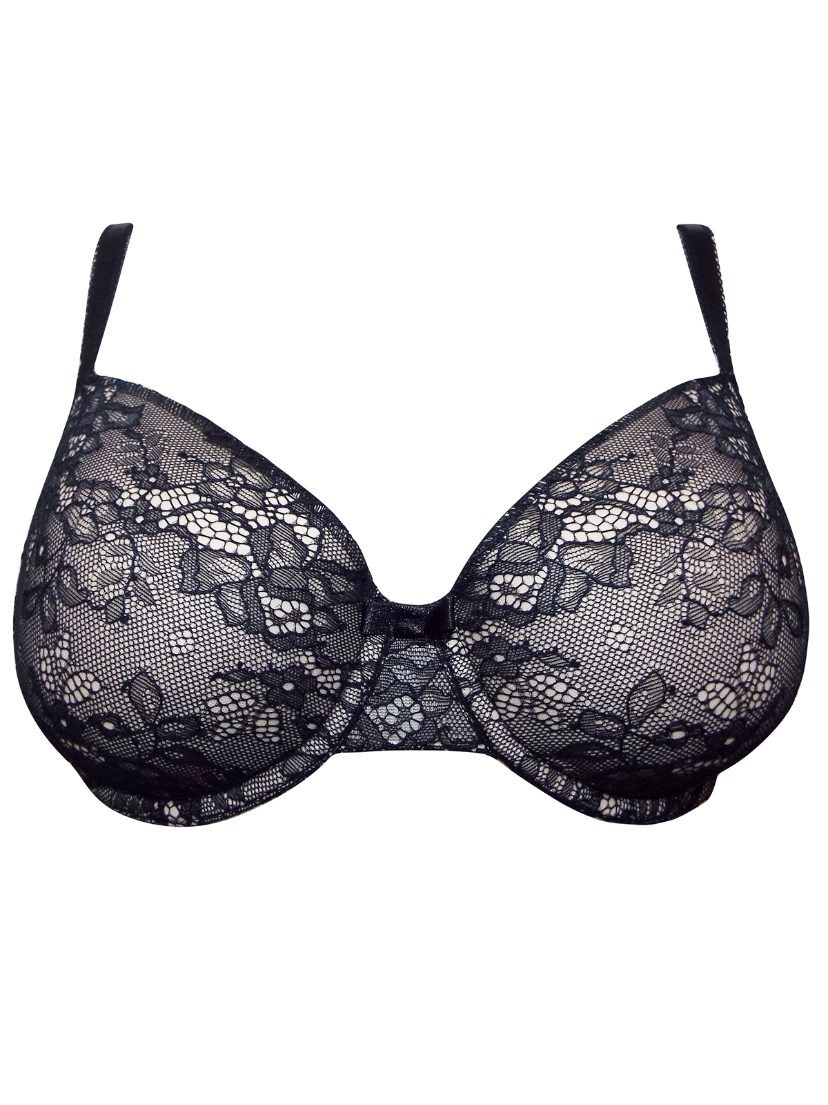 George - - BLACK Lace Padded Full Cup T-Shirt Bra - Size 34 to 40