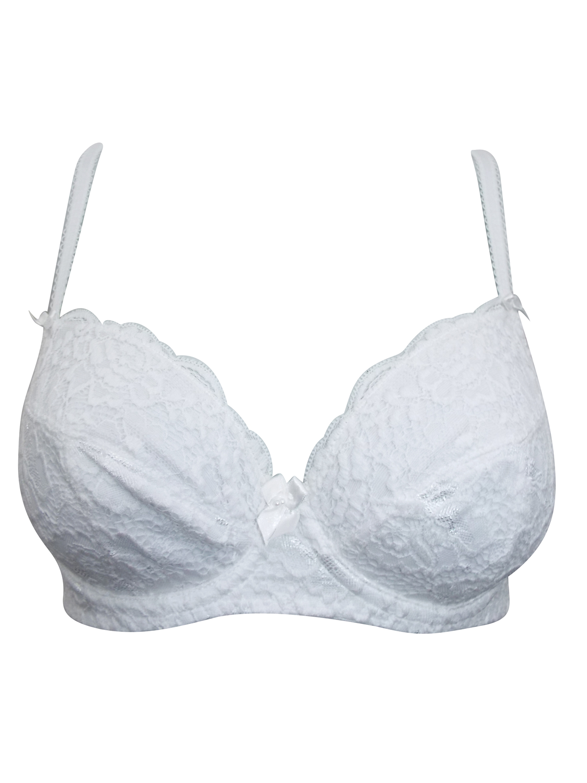 F&F - - WHITE All Over Lace Underwired Full Cup Bra - Size 32 to 38 (B-C-D)