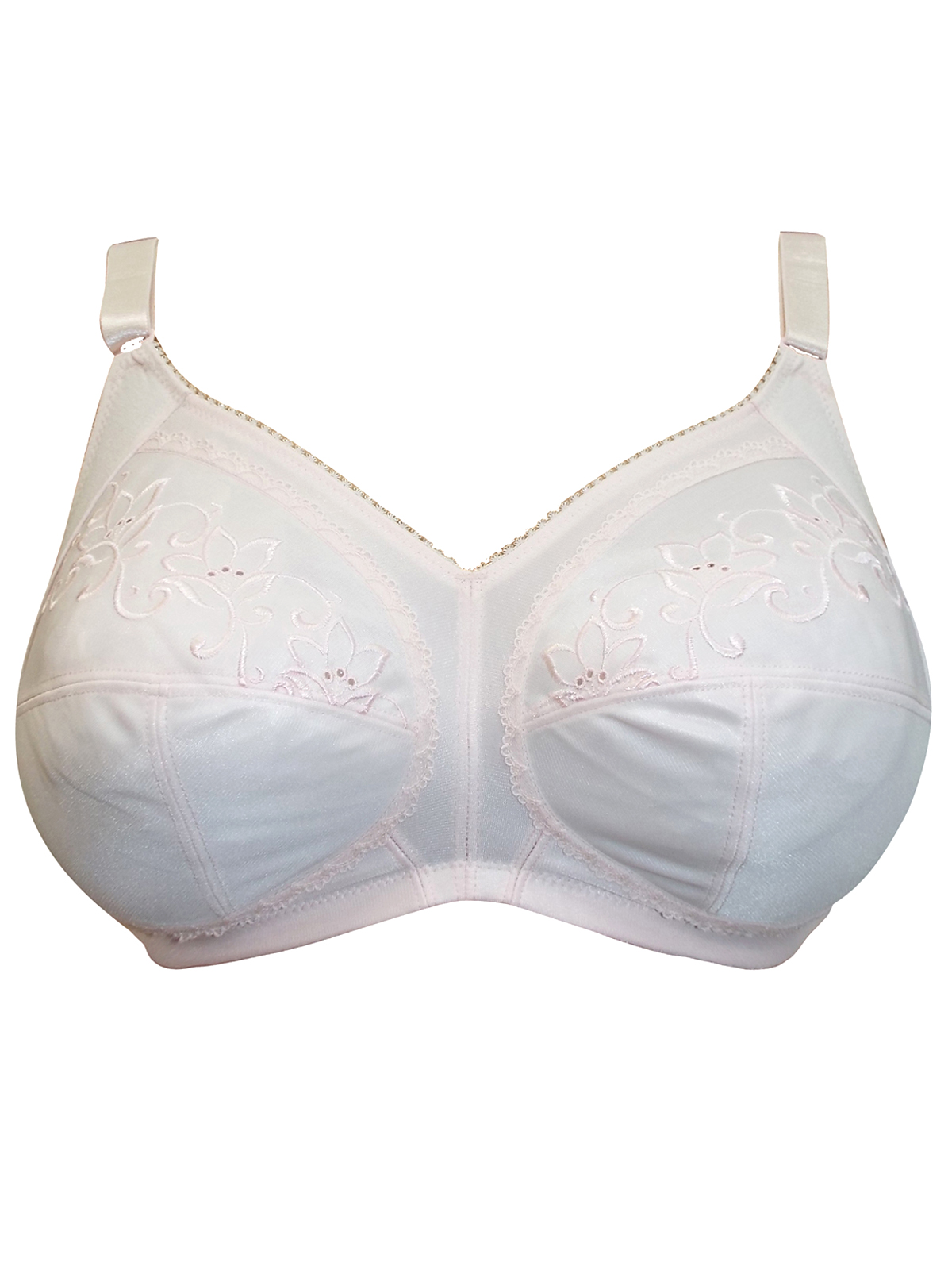 F F Pink Total Support Full Cup Embroidered Bra Size To C