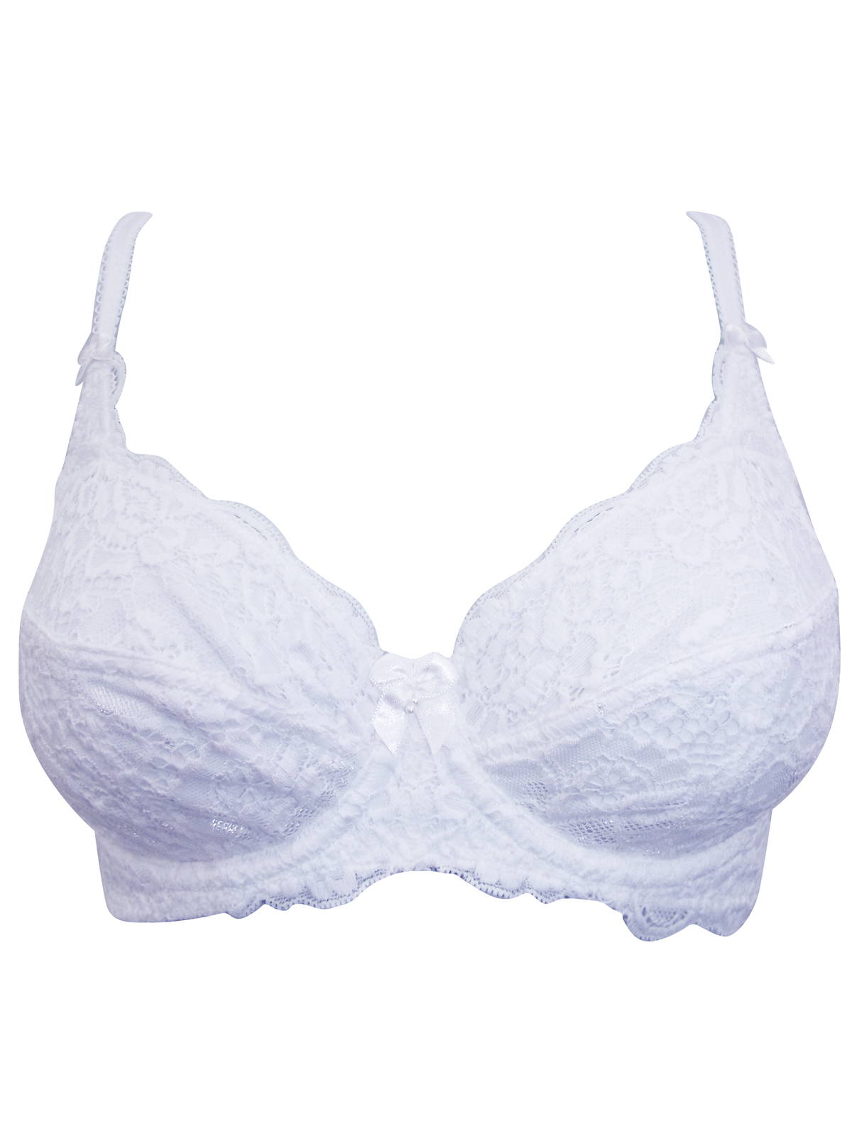 F&F - - WHITE Floral Lace Underwired Full Cup Bra - Size 34 to 40 (B-C ...