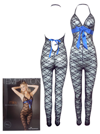 Ann Summers BLACK Contrast Bow Full Lace Body - Size Small to Medium Ann Summers BLACK Contrast Bow Full Lace Body - Size Small to Medium