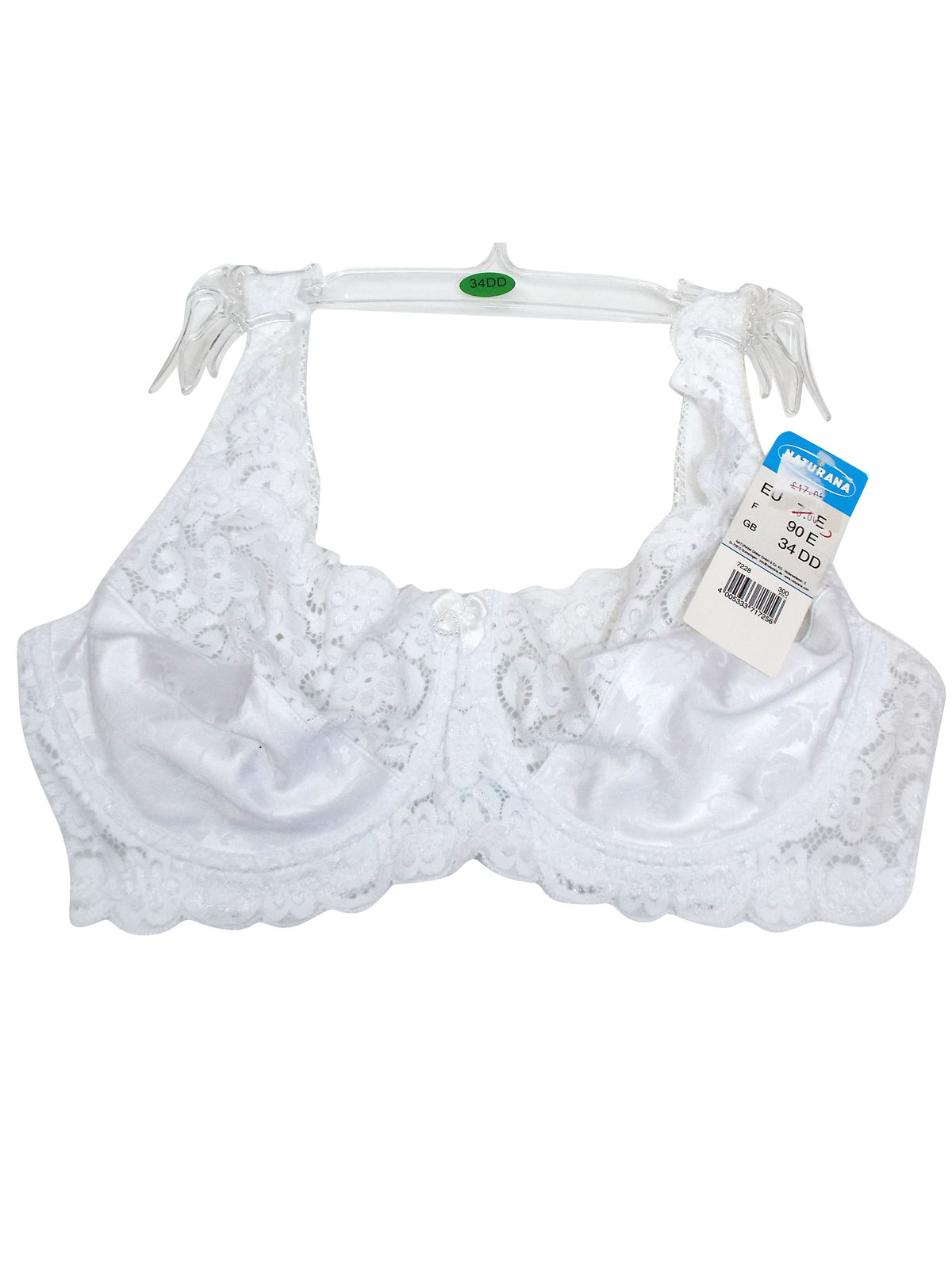 Naturana - - Naturana WHITE Soft Cup Underwired Full Cup Bra - Size 32