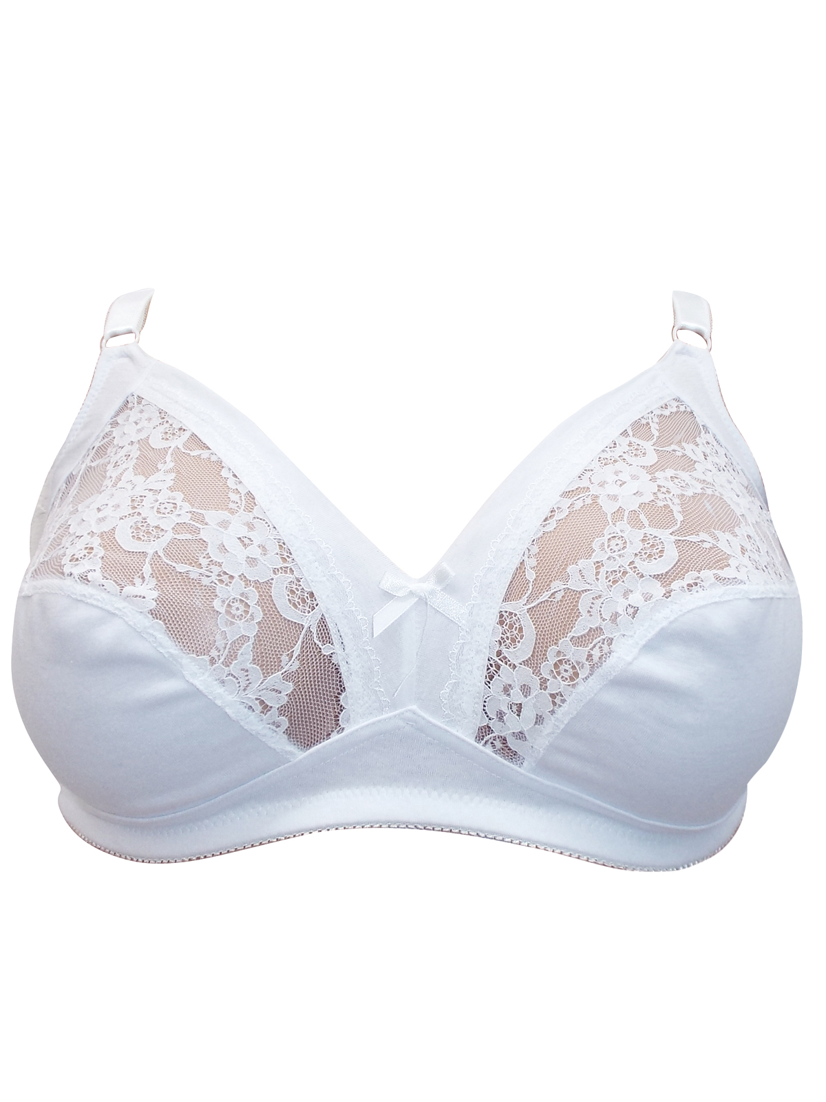 Naturana Naturana White Floral Lace Full Cup Bra Size 34 To 46 B C D Dd
