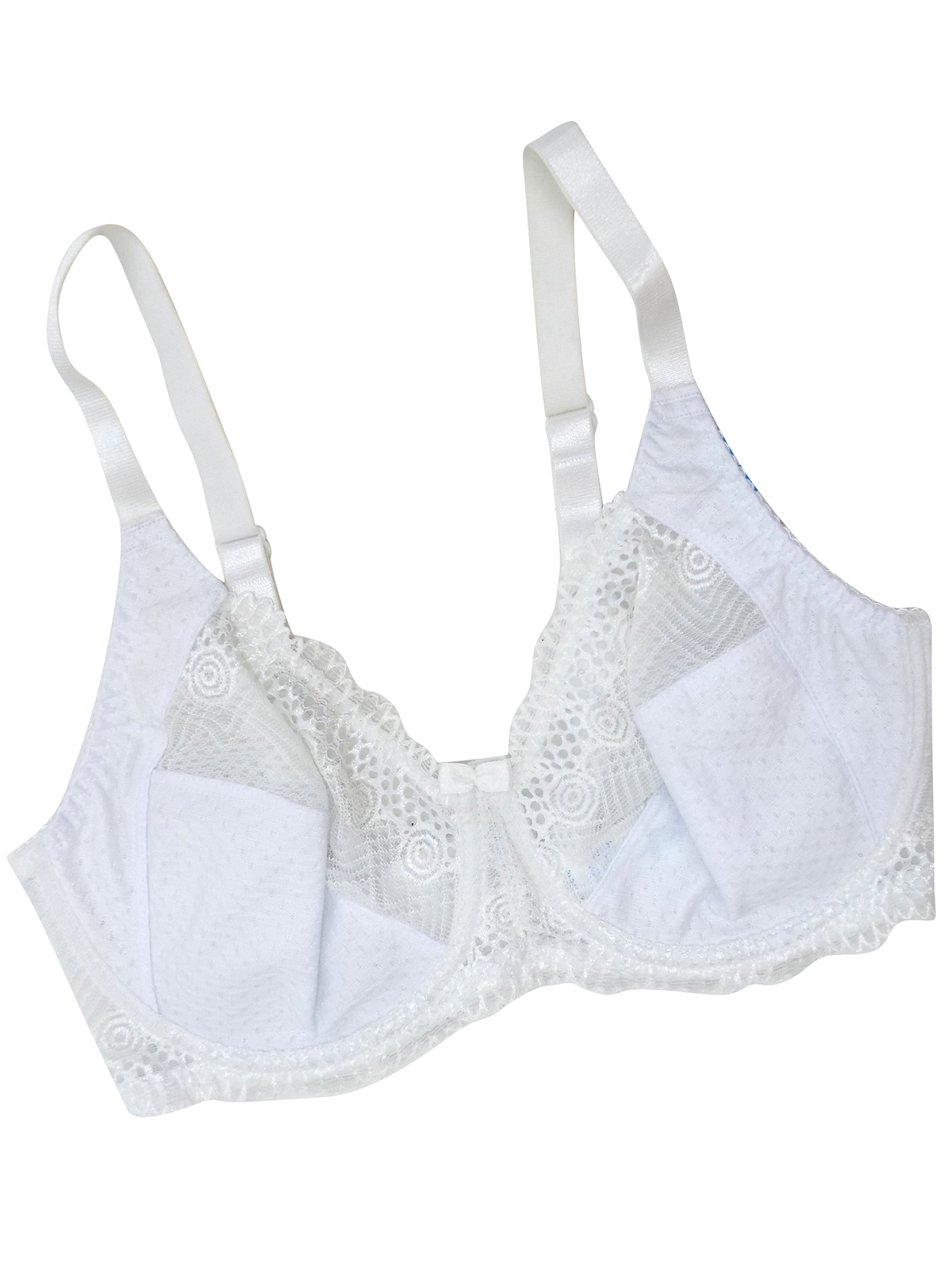 Naturana - - Naturana WHITE Mesh Lace Underwired Bra - Size 36 to 40 (E ...