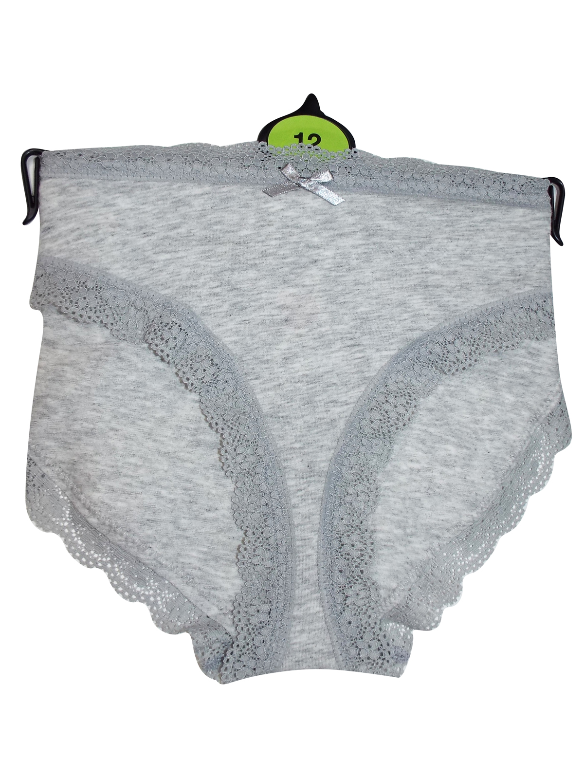 Topshop - - T0PSHOP GREY Lace Trim Mini Knickers - Size 8 to 16