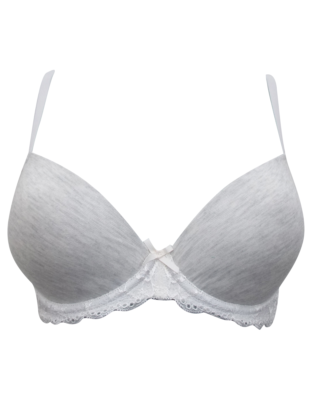 F&F - - F&F GREY Modal Blend Padded & Wired Full Cup Bra - Size 32 to ...