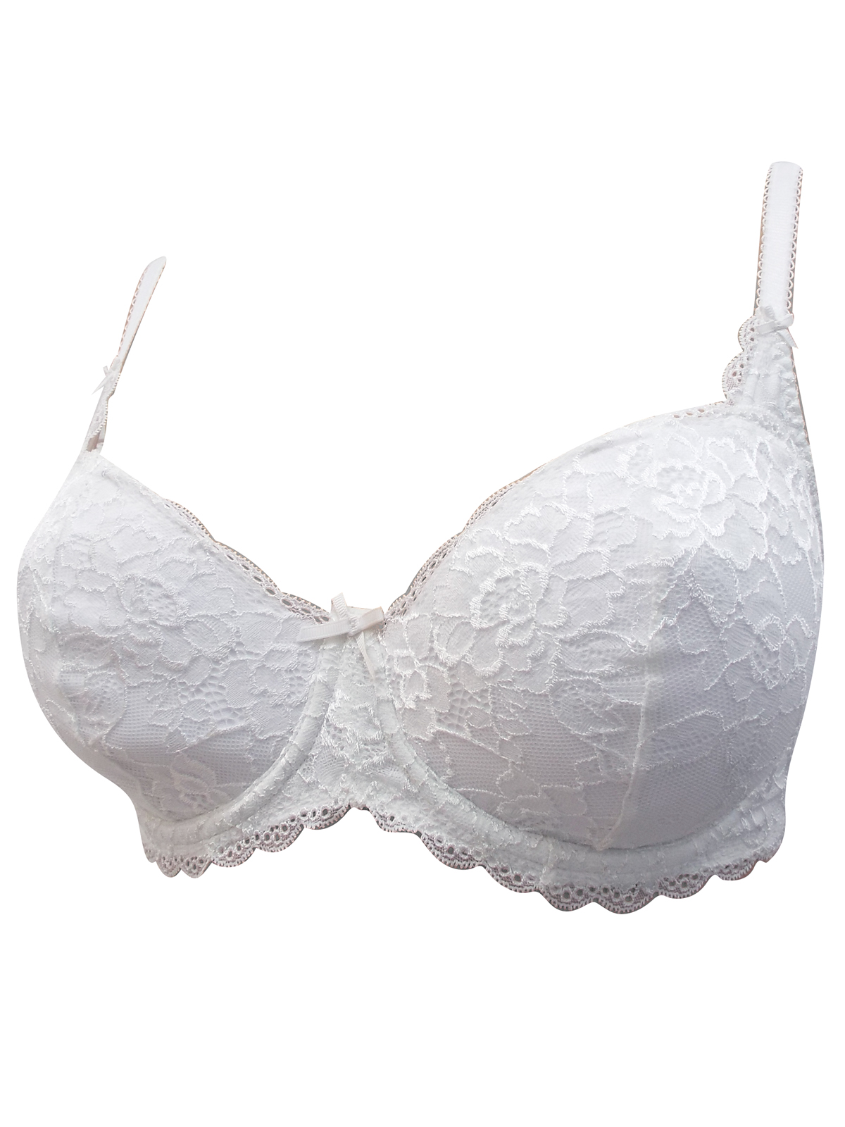 F&F - - F&F WHITE Overlaid Floral Lace Underwired Fuller Bust Bra ...
