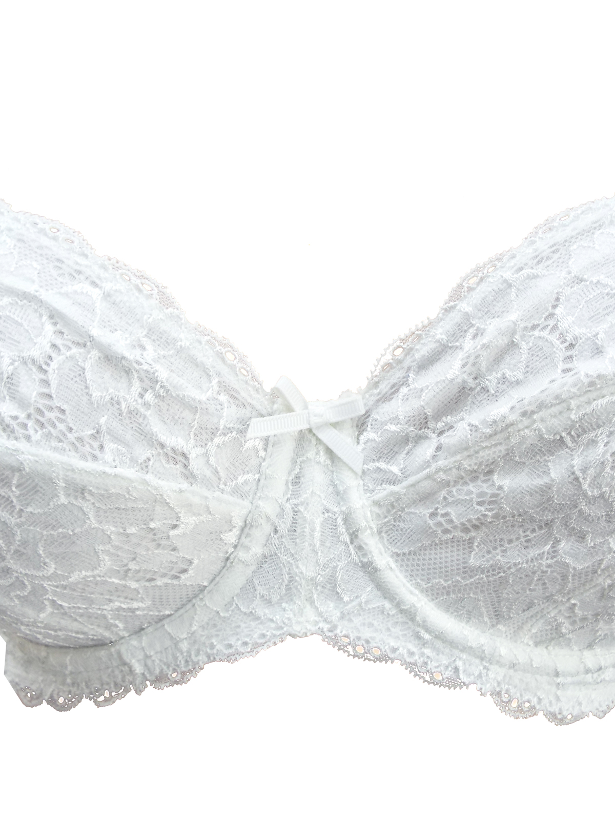 F&F - - F&F WHITE Lace Underwired Full Cup Bra - Size 32 to 34 (B-DD-E-F-G)