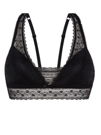 Oysho BLACK Floral Lace Padded Triangle Bra - Size 32 to 36 (B cup) Oysho BLACK Floral Lace Padded Triangle Bra - Size 32 to 36 (B cup)