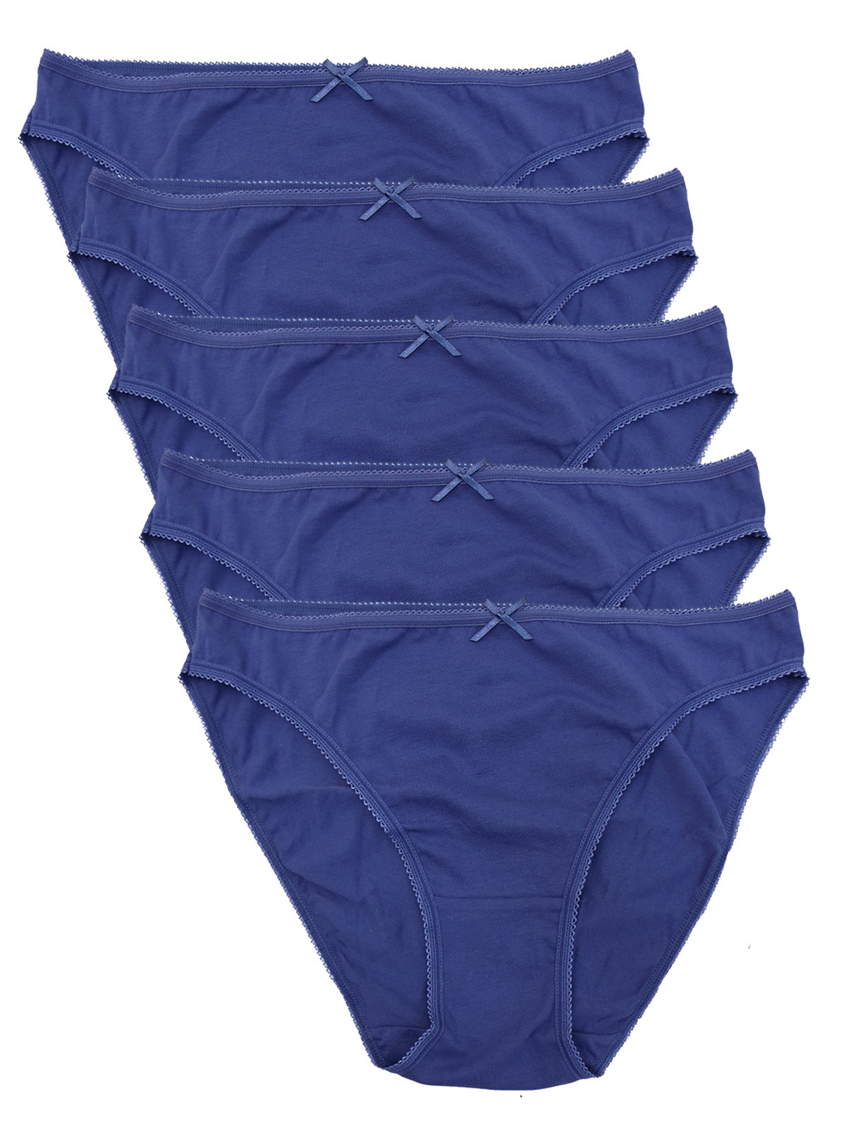 BLUE 5Pack High Leg Knickers Size 8 to 18