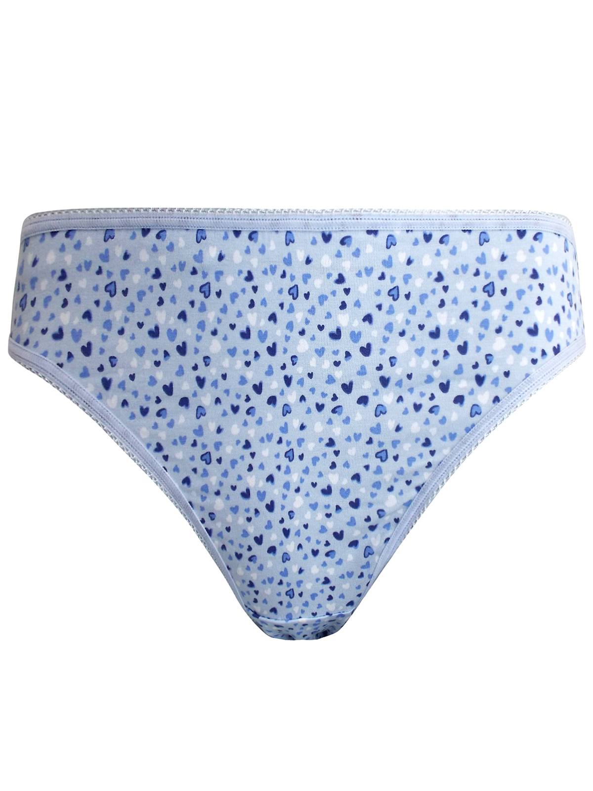 George - - G3orge BLUE 5-Pack Heart Print High Leg Knickers - Size 10 to 20