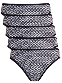 G3orge BLACK 5-Pack Floral Print High Leg Knickers - Size 8 to 20 G3orge BLACK 5-Pack Floral Print High Leg Knickers - Size 8 to 20
