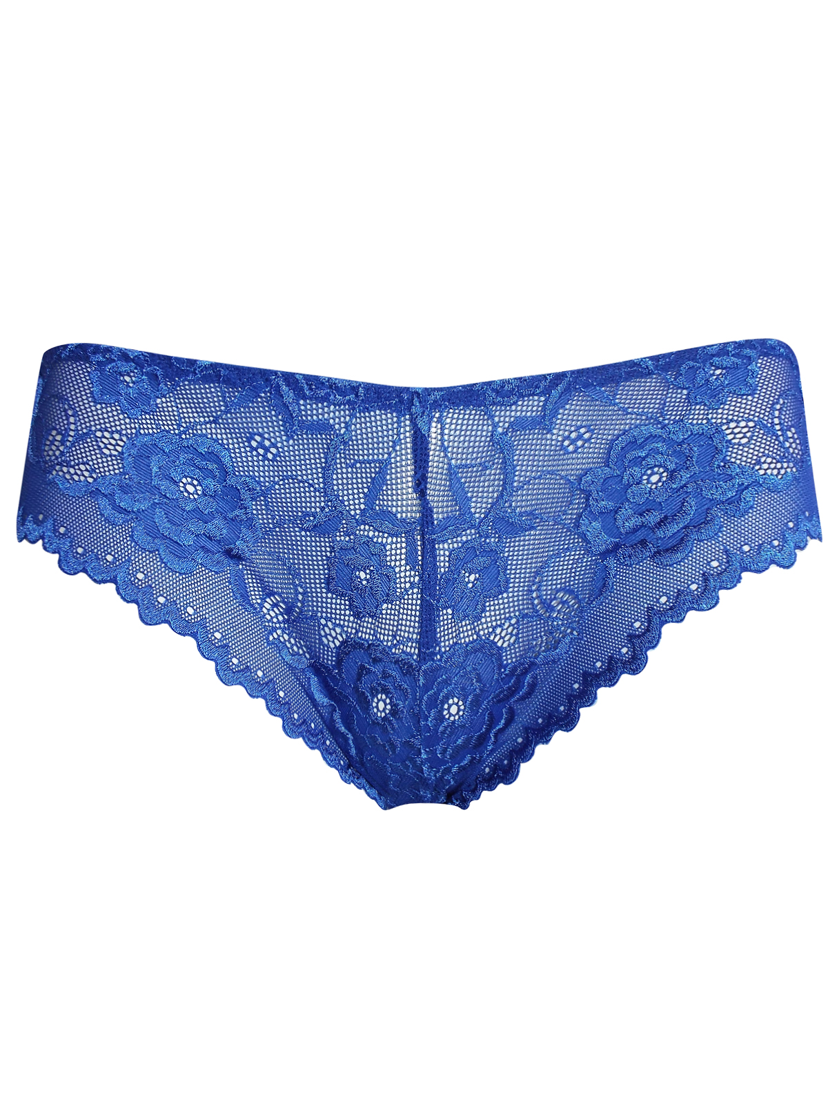 BLUE Floral Lace Brazilian Knickers Size 8 to 14