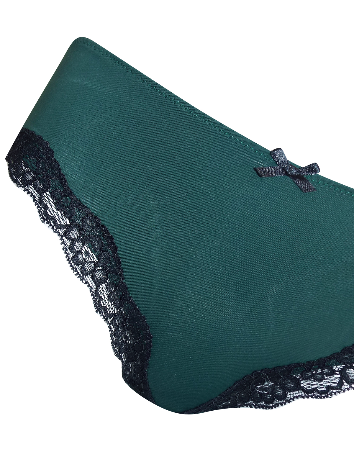 GREEN Contrast Lace Brazilian Knickers Size 10