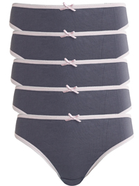G3orge MOCHA 5-Pack Cotton Rich Contrast Trim Bikini Knickers - Size 8 to 16 G3orge MOCHA 5-Pack Cotton Rich Contrast Trim Bikini Knickers - Size 8 to 16