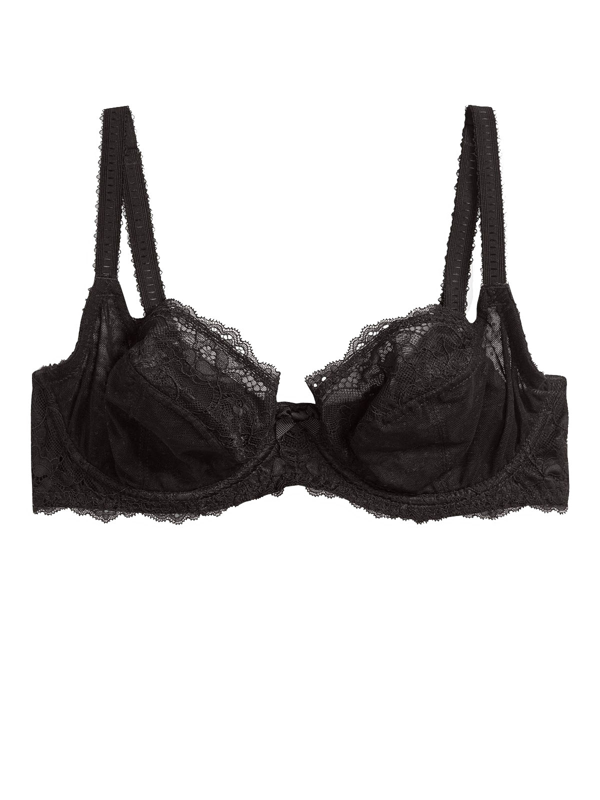 N3XT BLACK Floral Lace Non-Padded Balcony Bra - Size 32 to 38 (DD-F-G)