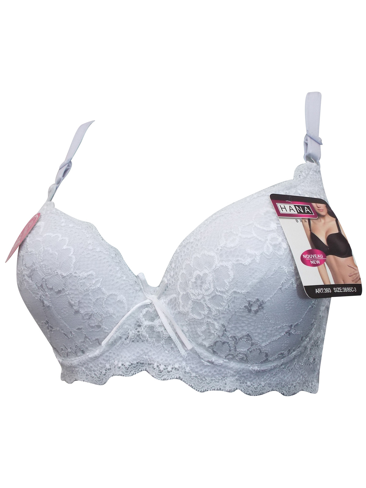 Hana - - Hana WHITE Floral Lace Padded & Wired Full Cup Bra - Size 38 ...