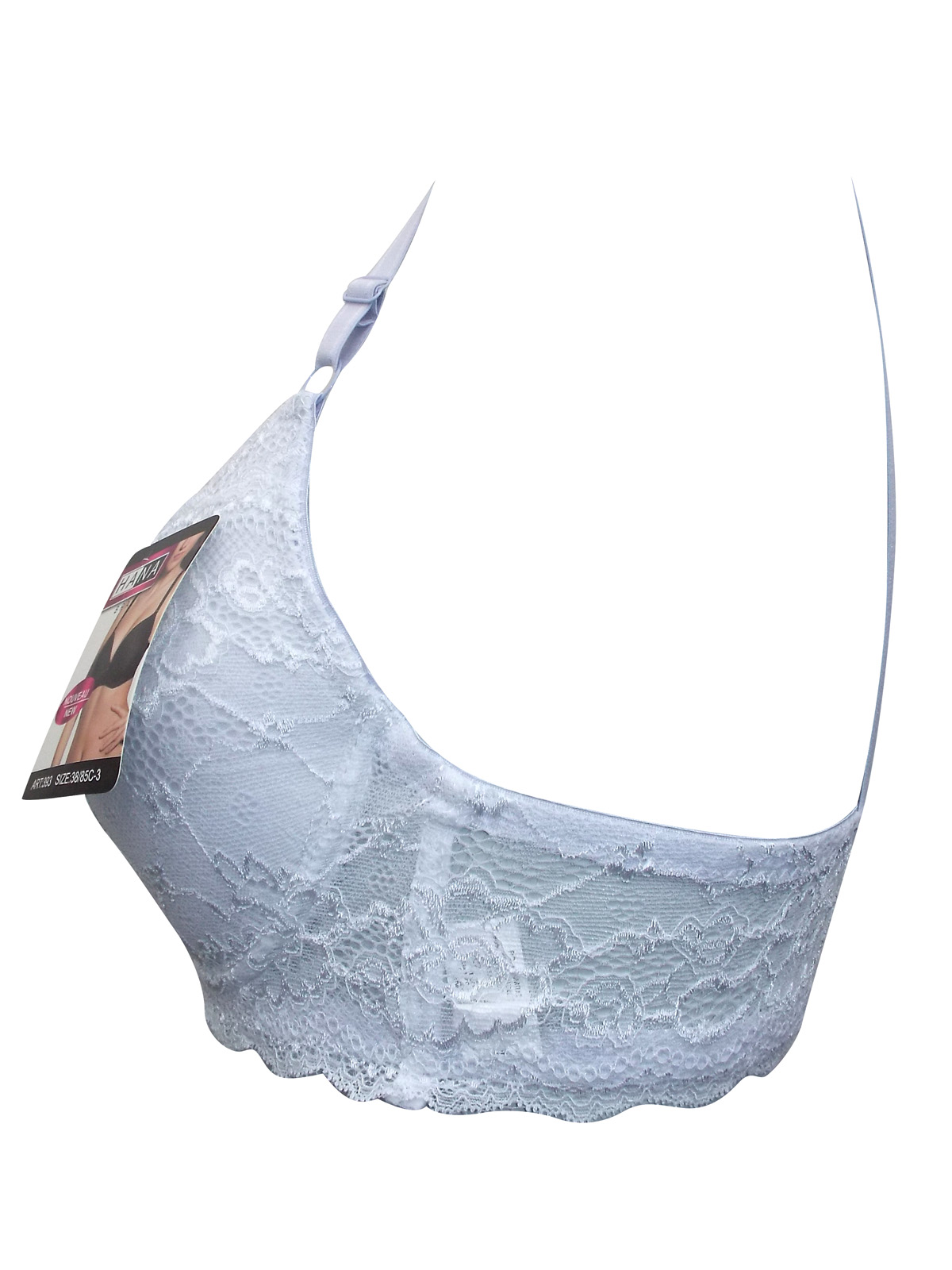 Hana - - Hana NATURAL Contrast Trim Underwired Full Cup Bra - Size 42 to 52  (D cup)