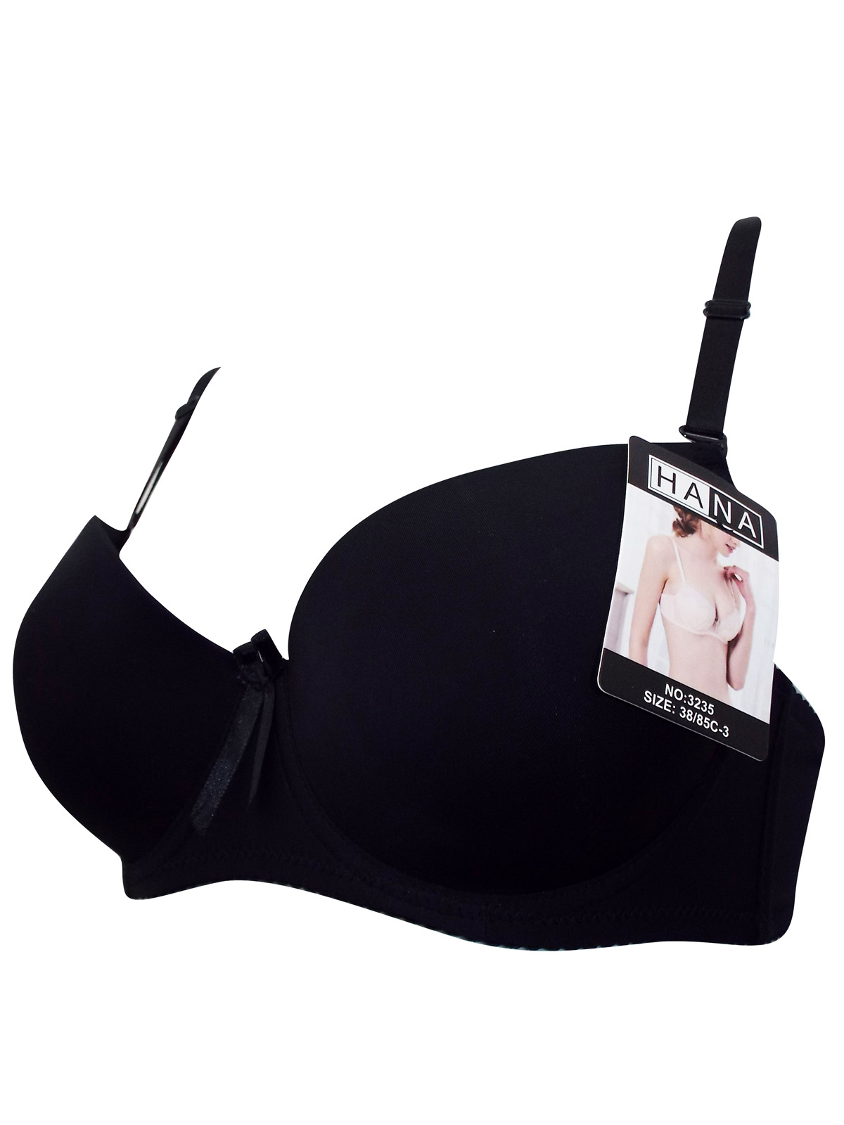 Hana - - Hana BLACK Padded & Wired Multiway Bra - Size 38 to 46 (C cup)