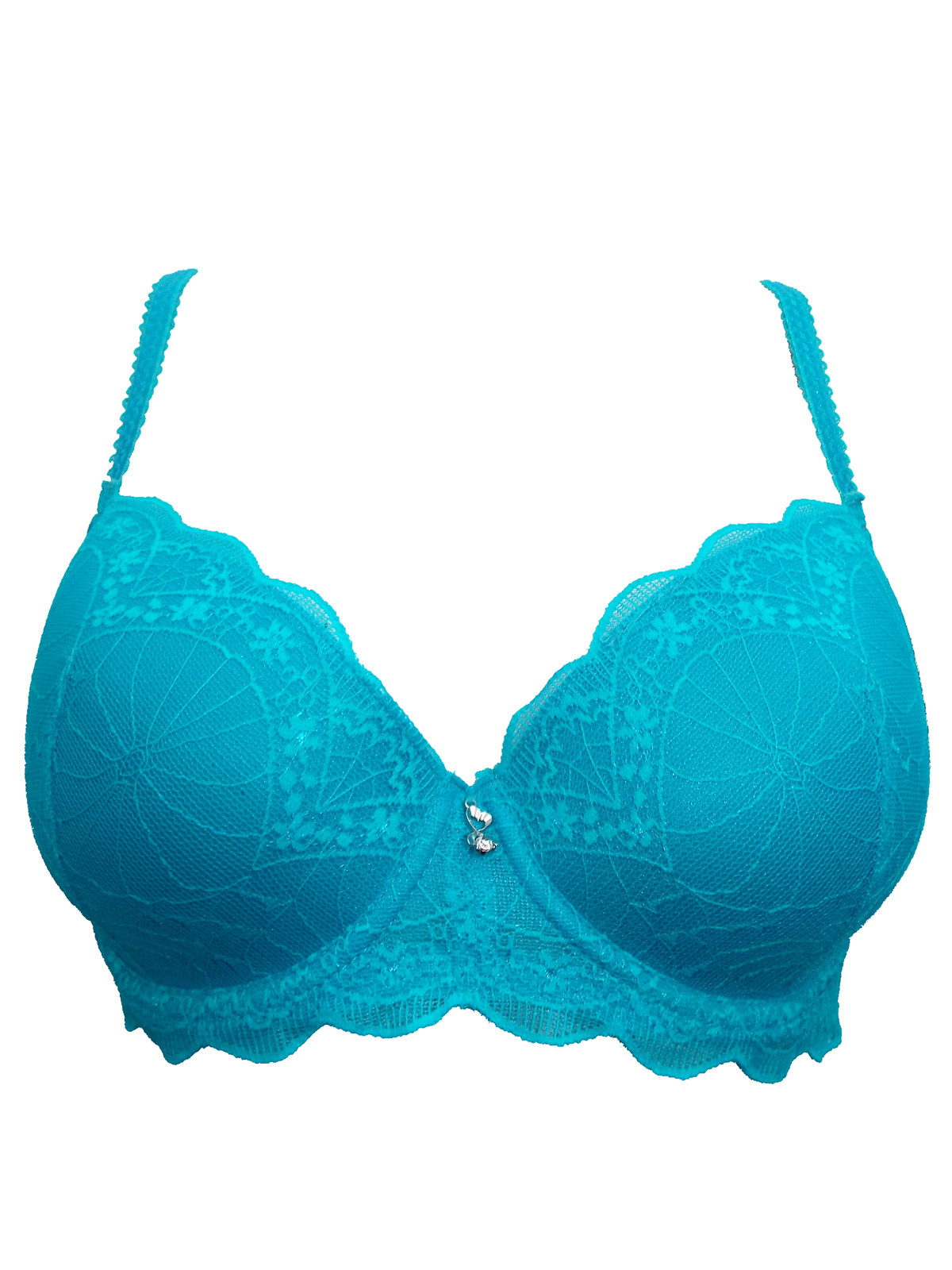 Cybele - - Cybele TURQUOISE Lace Overlay Underwired Padded Bra - Size 36 to  42 (A-B-C-D-F)