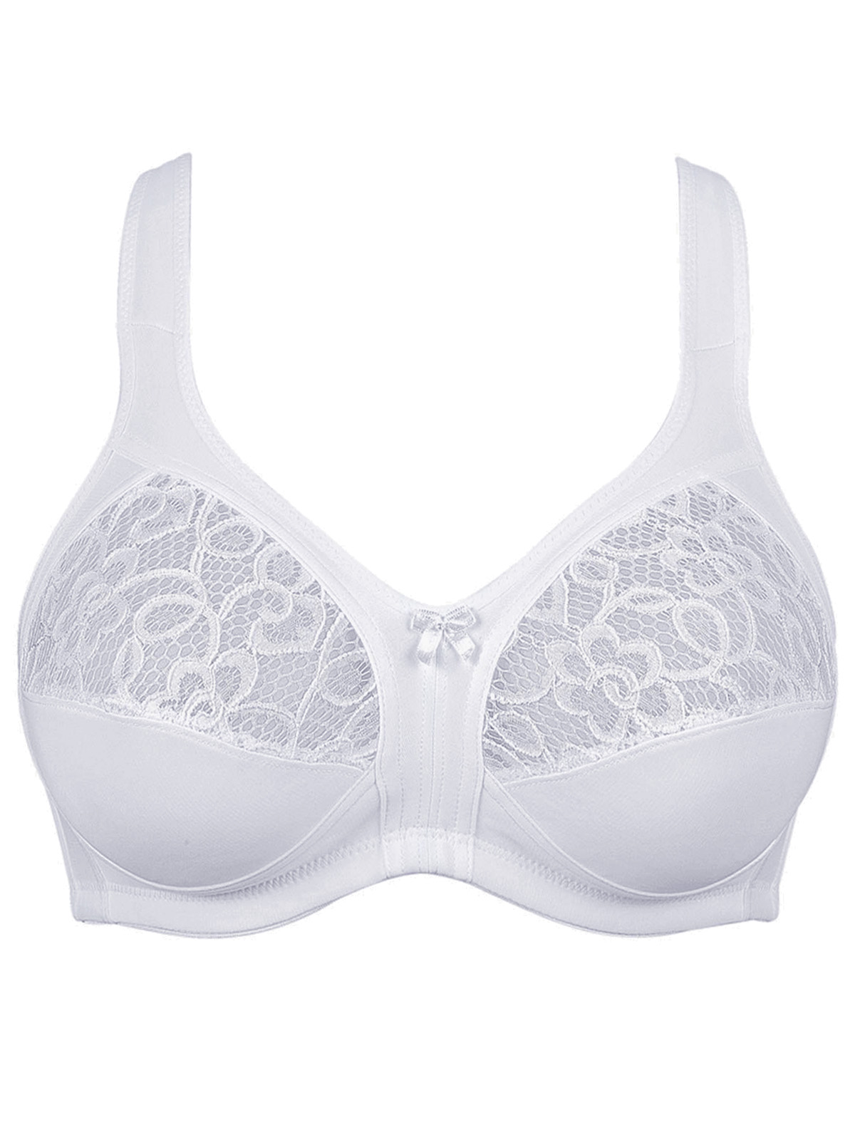 Naturana - - Natruana WHITE Lace Panel Firm Control Soft Full Cup Bra ...