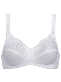 Naturana WHITE Wireless Embroidered Section Full Cup Bra - Size 34 to 36 (A-B-D) Naturana WHITE Wireless Embroidered Section Full Cup Bra - Size 34 to 36 (A-B-D)