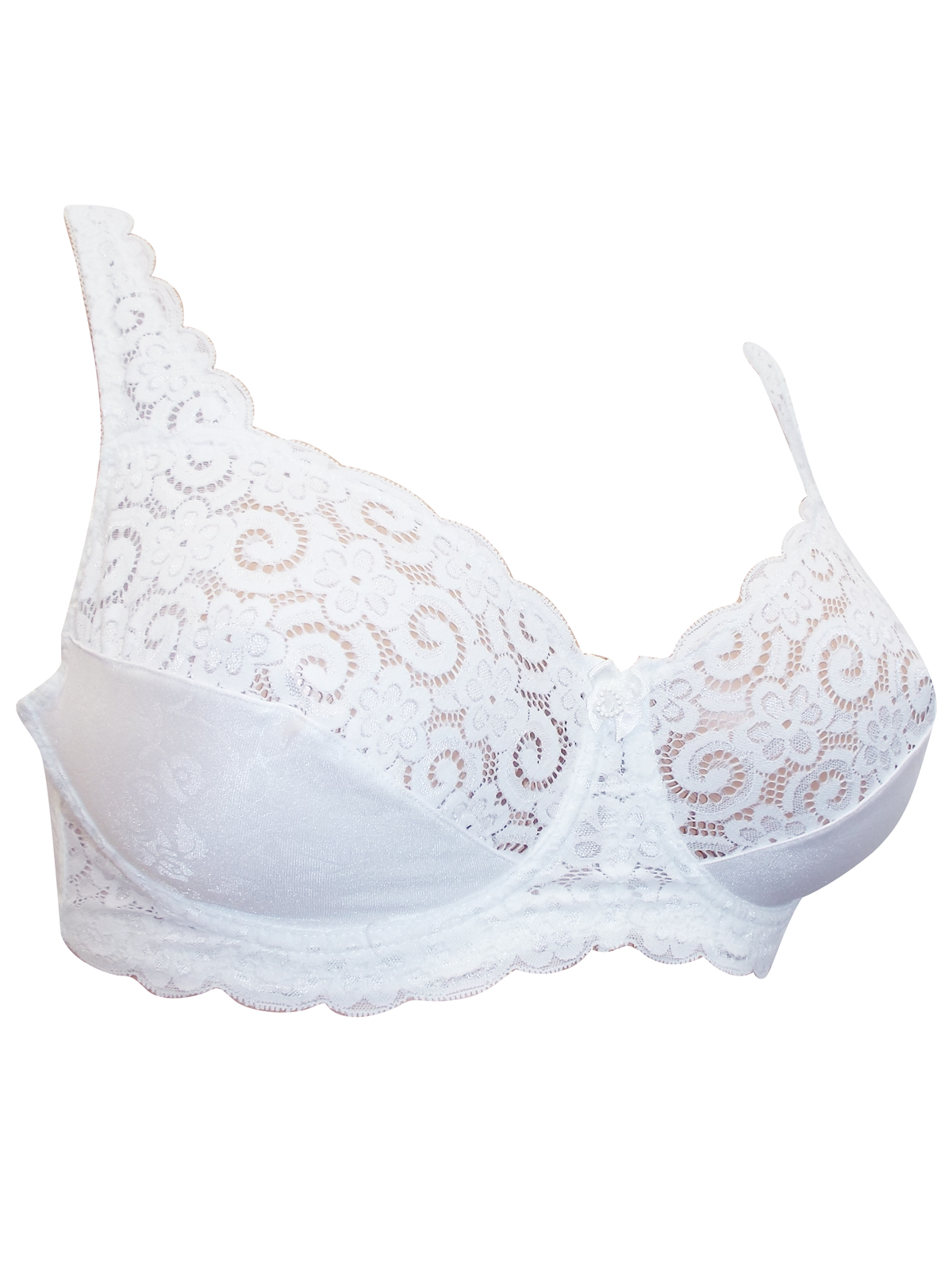 Naturana - - Naturana WHITE Floral Lace Soft Cup Underwired Full Cup ...