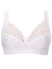 Naturana WHITE Floral Lace Full Soft Cup Bra - Size 34 (B cup) Naturana WHITE Floral Lace Full Soft Cup Bra - Size 34 (B cup)