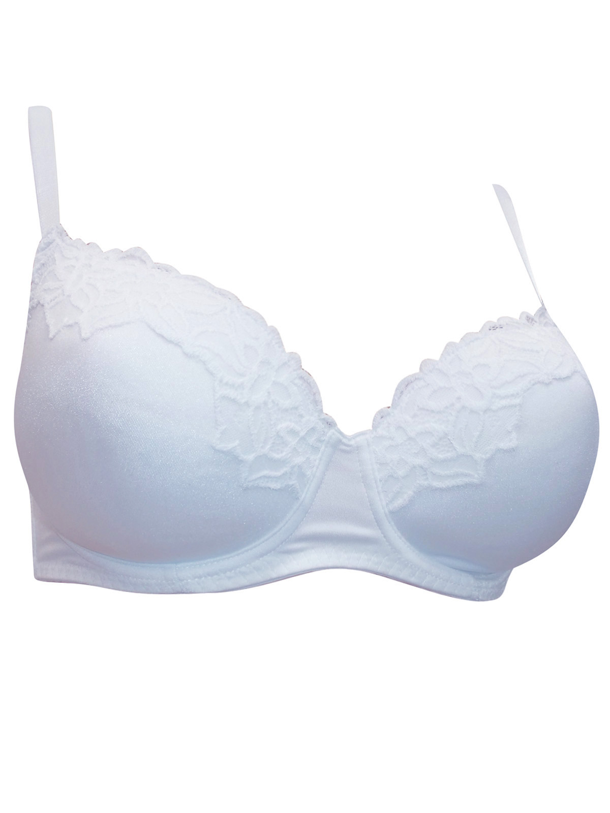 Trofe - - Trofé WHITE Floral Lace Underwired Bra - Size 34 to 38 (A-B-C-D)