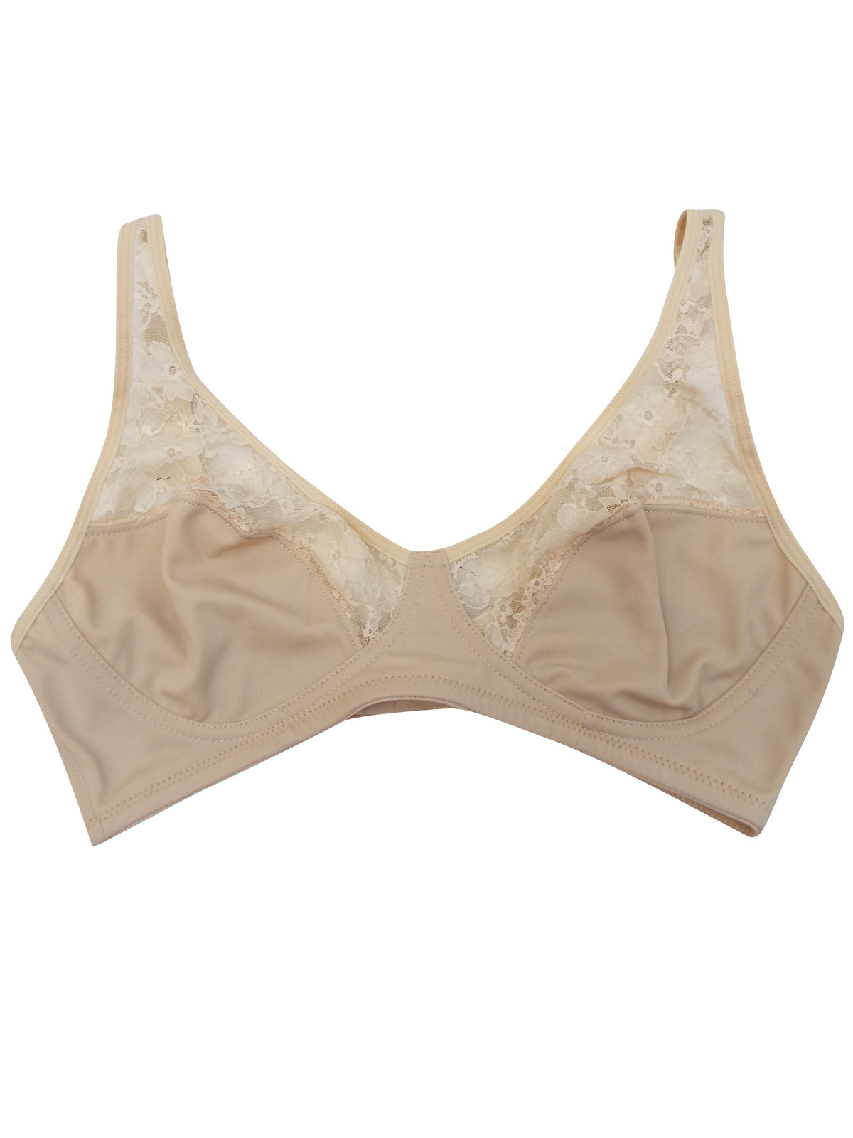 Naturana - - Naturana CARAMEL Floral Lace Non-Wired Soft Cup Bra - Size 34B