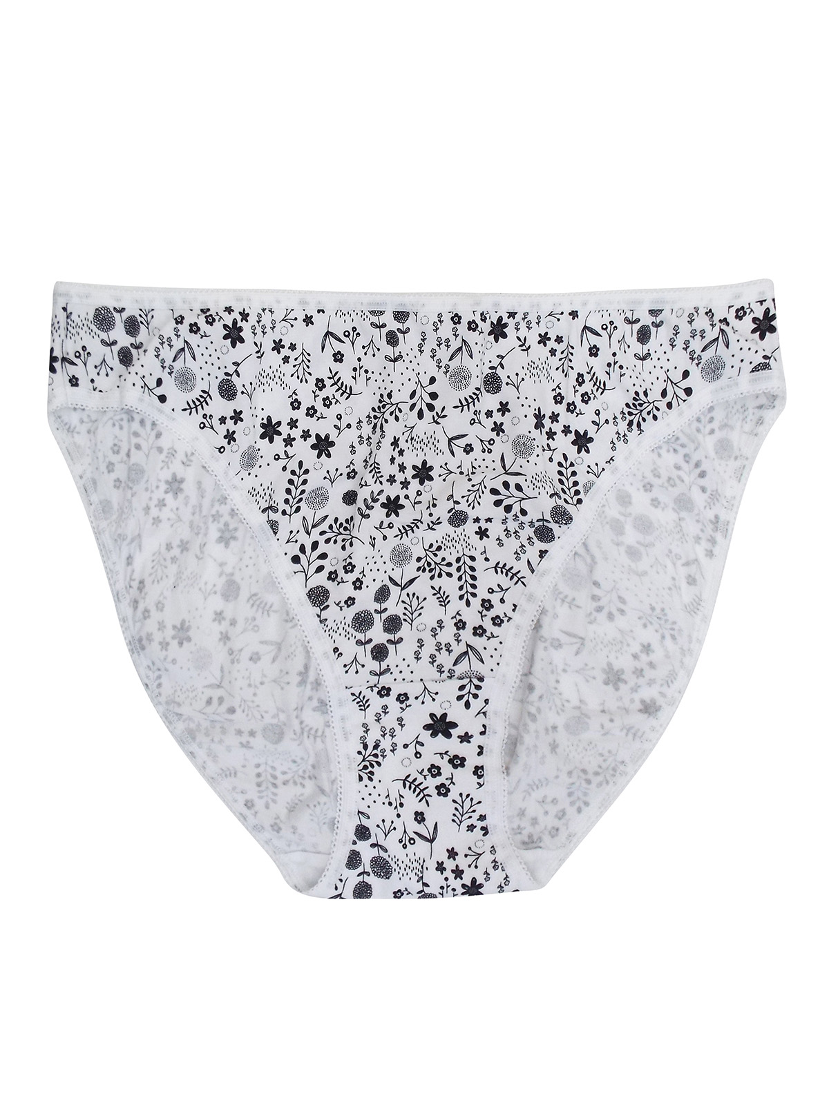 WHITE 5Pack Cotton Rich High Leg Knickers Size 12