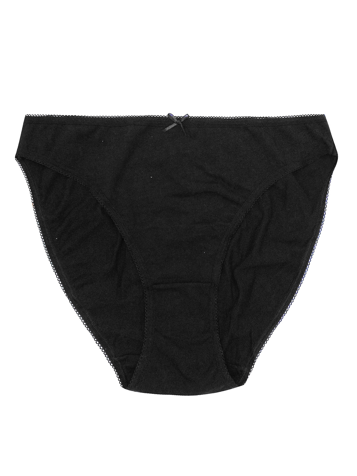 BLACK 5Pack Cotton Rich High Leg Knickers Size 12