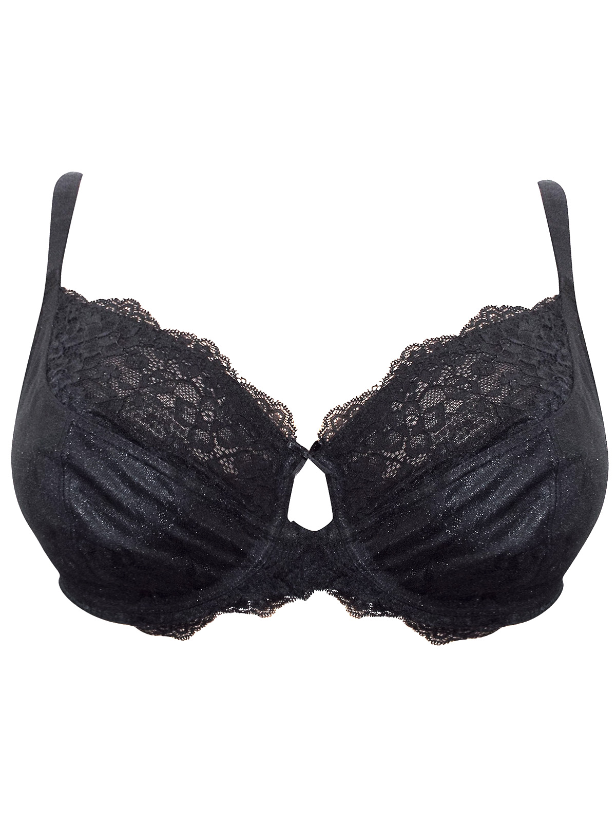 George - - G3ORGE BLACK Floral Lace Non-Padded Full Cup Bra - Size 40 ...