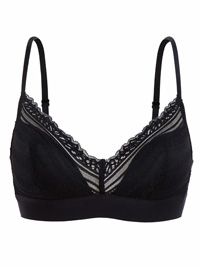 OYSHO BLACK Light Padding Sumptuous Geo Lace Triangle Bra - Size 32 to 38 (B cup)