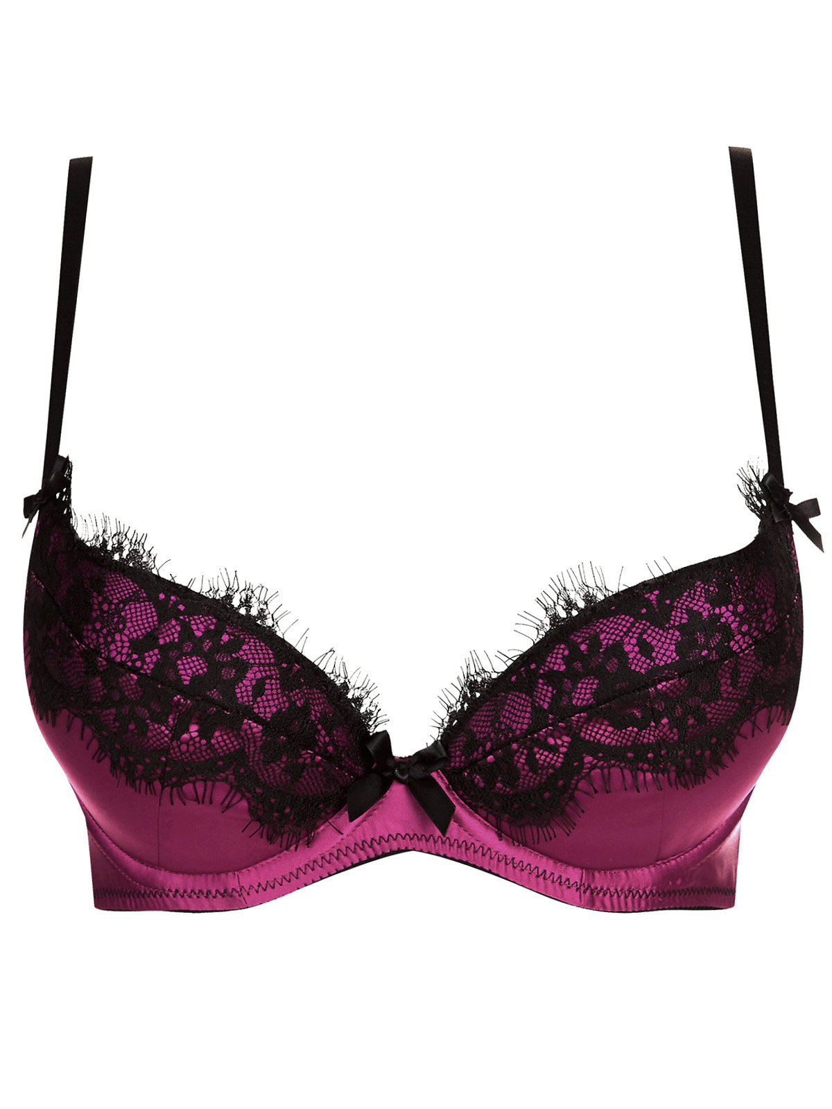 Ann Summers - - Ann Summers PINK/BLACK Macelyn Plunge Bra - Size 32 to ...