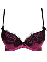 Ann Summers PINK/BLACK Macelyn Plunge Bra - Size 32 to 44 (F-G-H)