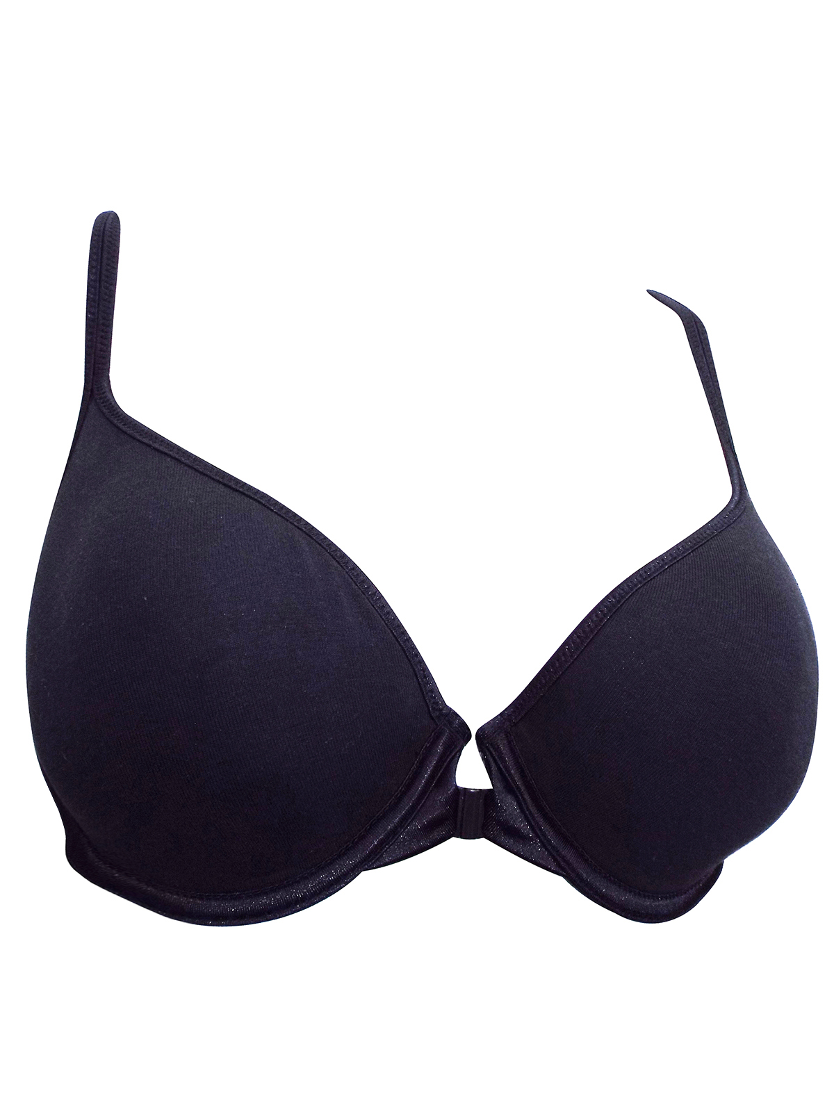 Vassarette Vassarette BLACK Satin Trim Padded Front Fastening Bra