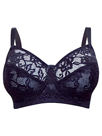 M&5 BLACK Allover Lace Non-Padded Full Cup Bra - Size 34 (B-D)