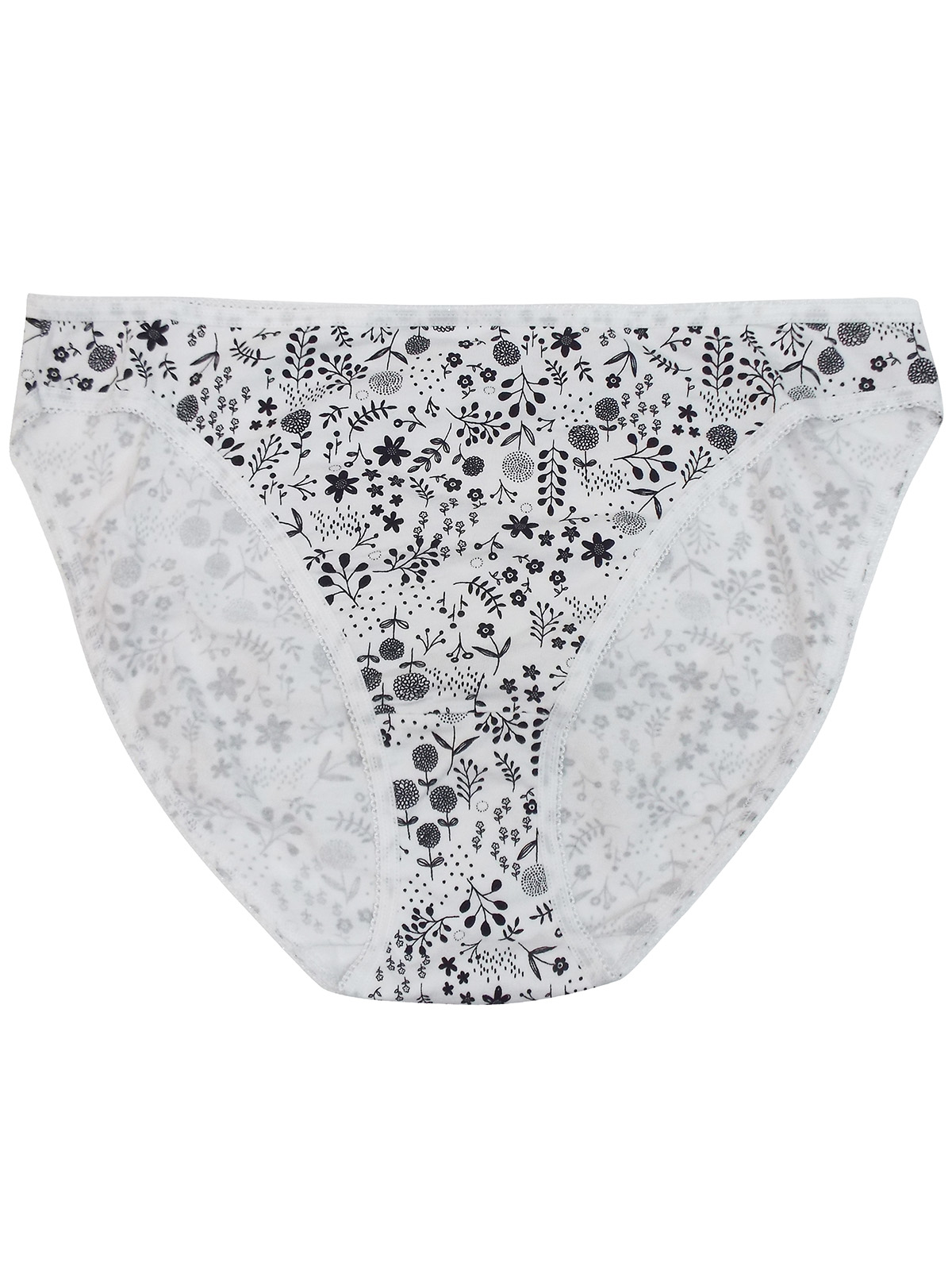 BLACK/WHITE Cotton Rich Floral Print High Leg