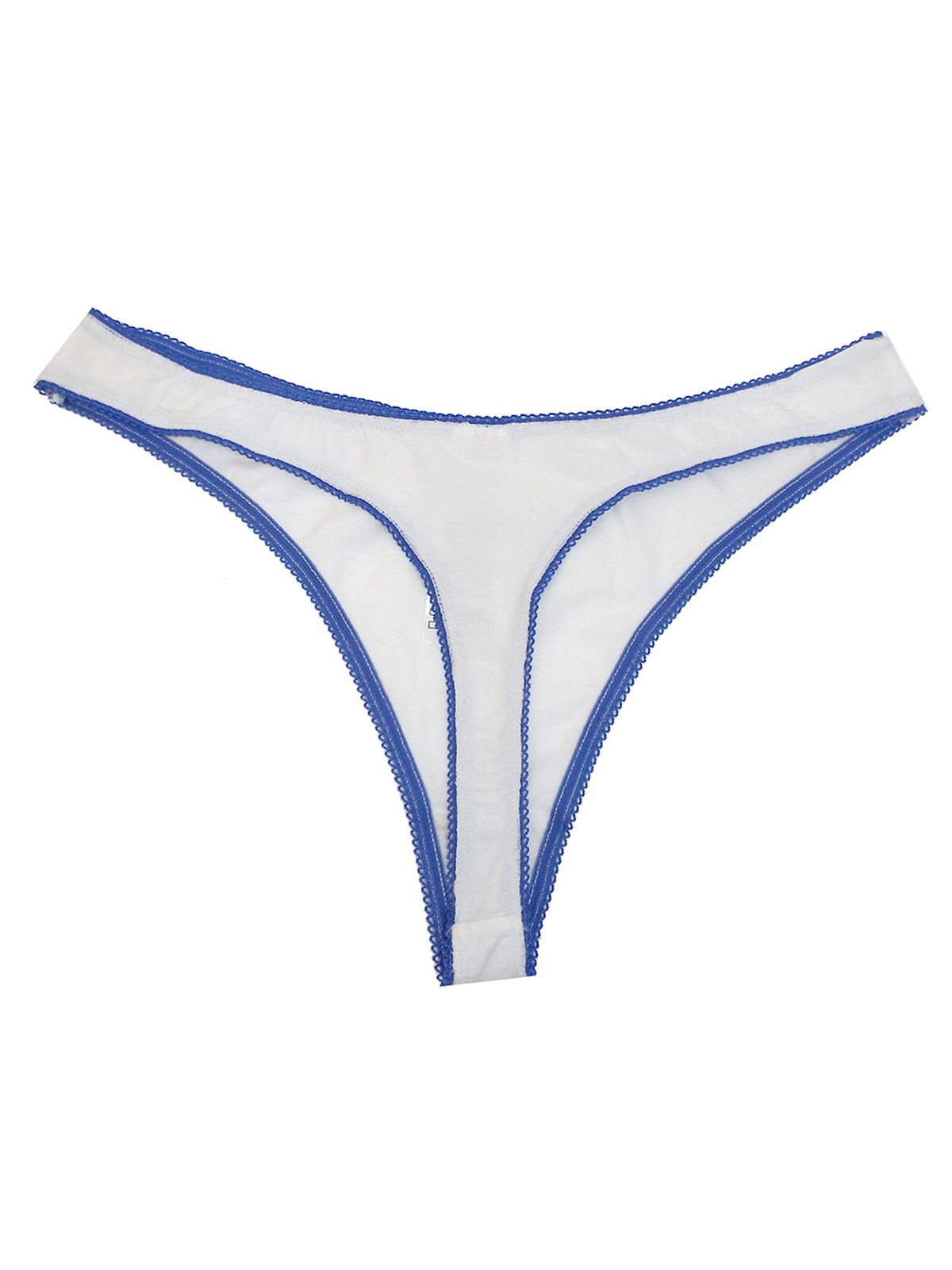 F&F - - F&F WHITE Cotton Rich Contrast Trim Thong - Size 10 to 18