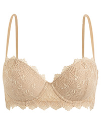 OYSHO NATURAL Geo Lace Padded Strapless Bra - Size 32 to 38 (B cup)