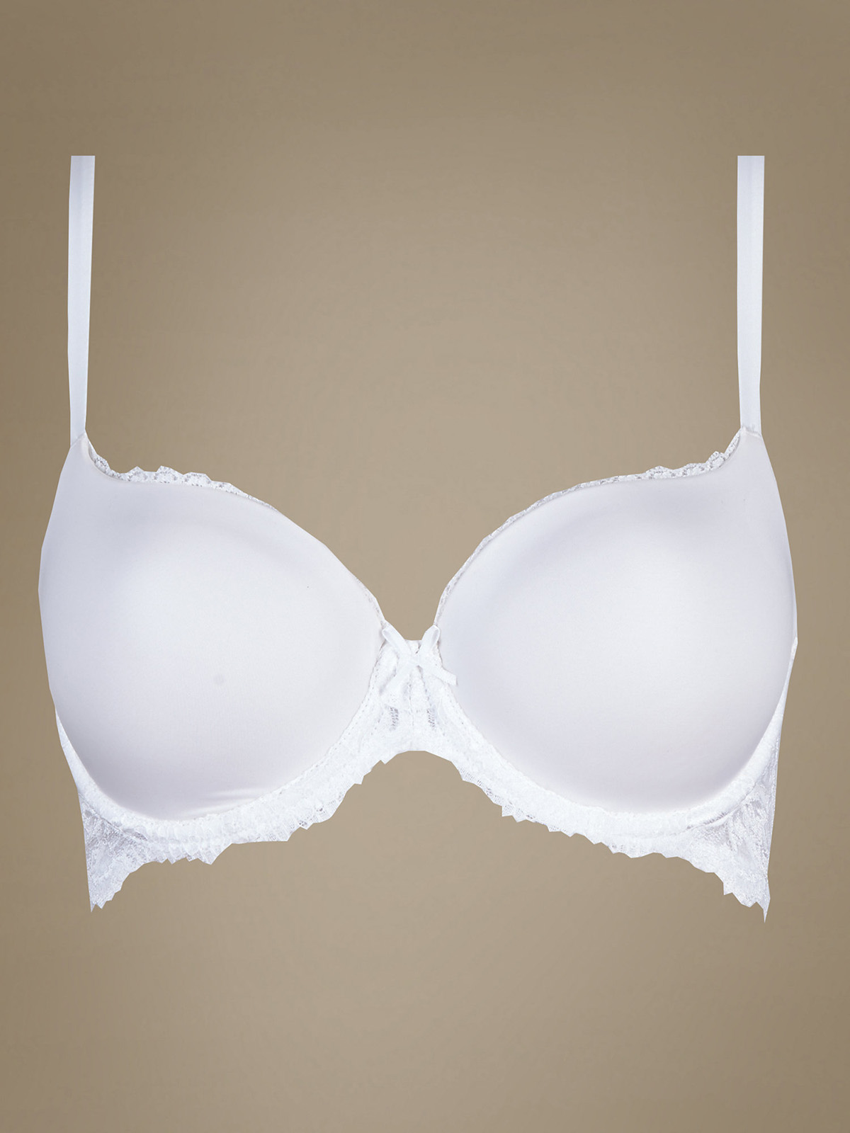 NEW 32 A T-SHIRT WHITE SMOOTH PLUNGE  BALCONY UNDERWIRED MARKS AND SPENCER